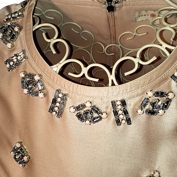 Tory Burch Vesper Rhinestone Silk Top size 8 - Picture 11 of 16